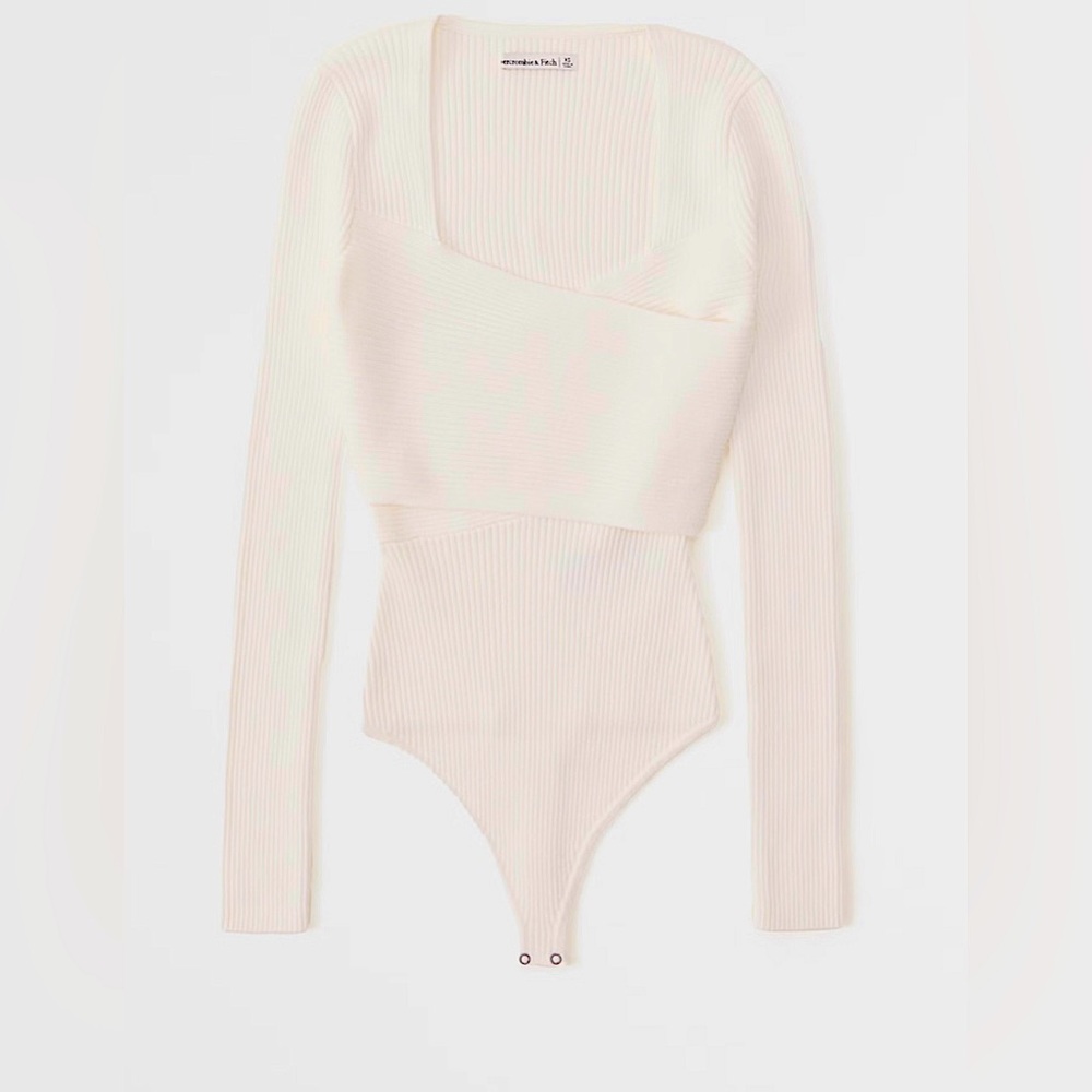 Abercrombie & Fitch Cream Ribbed Bodysuit